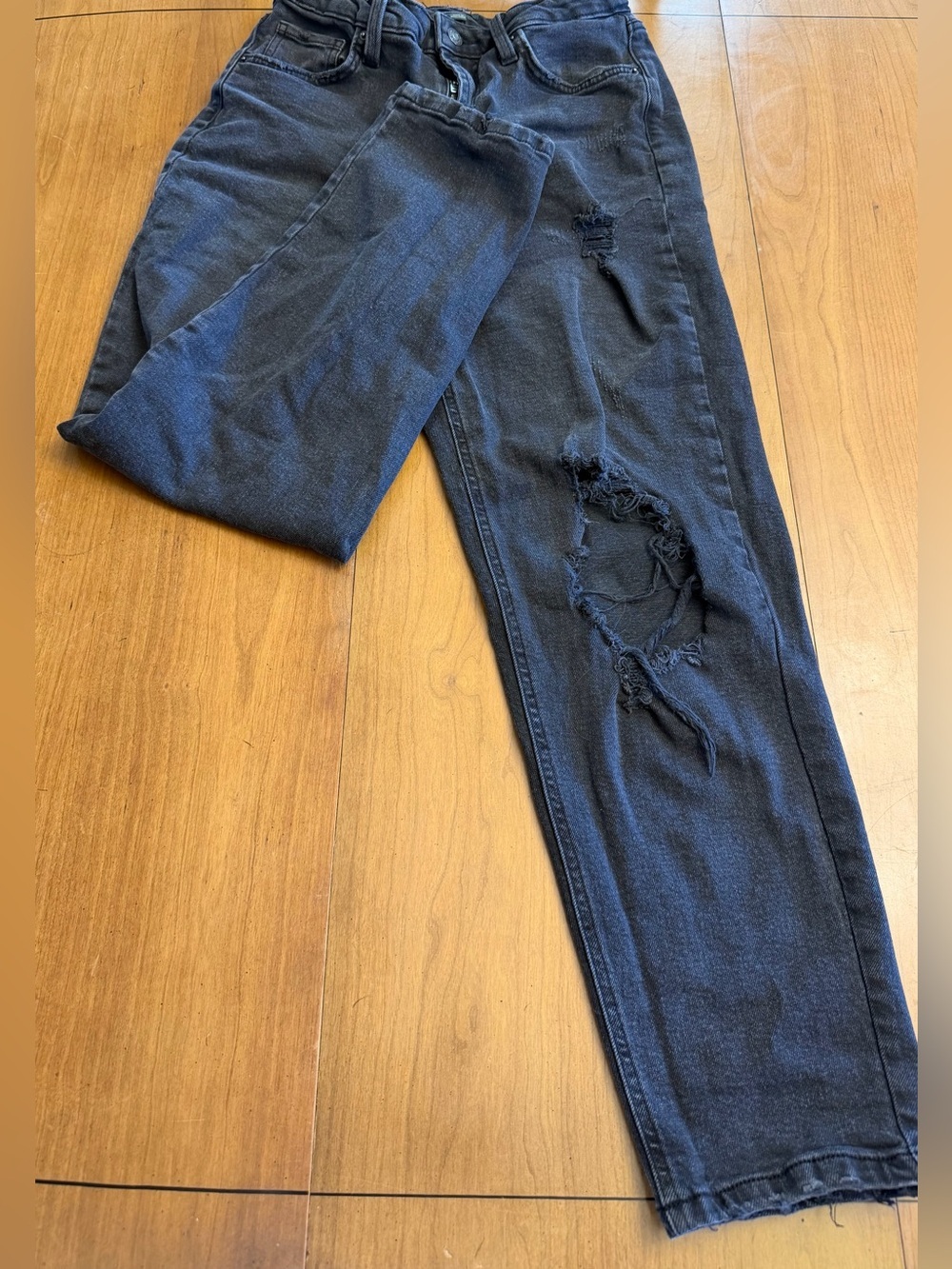 wild fable Black Ripped Tapered Jeans | 6